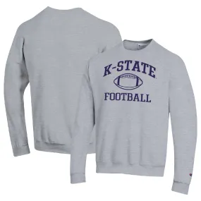 Champion Kansas State Wildcats Heather Gray Football Icon Pullover Sweatshirt