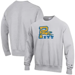 Champion Pitt Panthers Heathered Gray Vault Logo Reverse Weave Pullover Sweatshirt