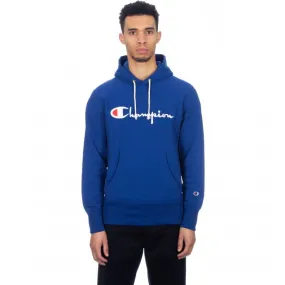 Champion Reverse Weave Script Applique Pullover Hooded Sweatshirt (Royal Blue)