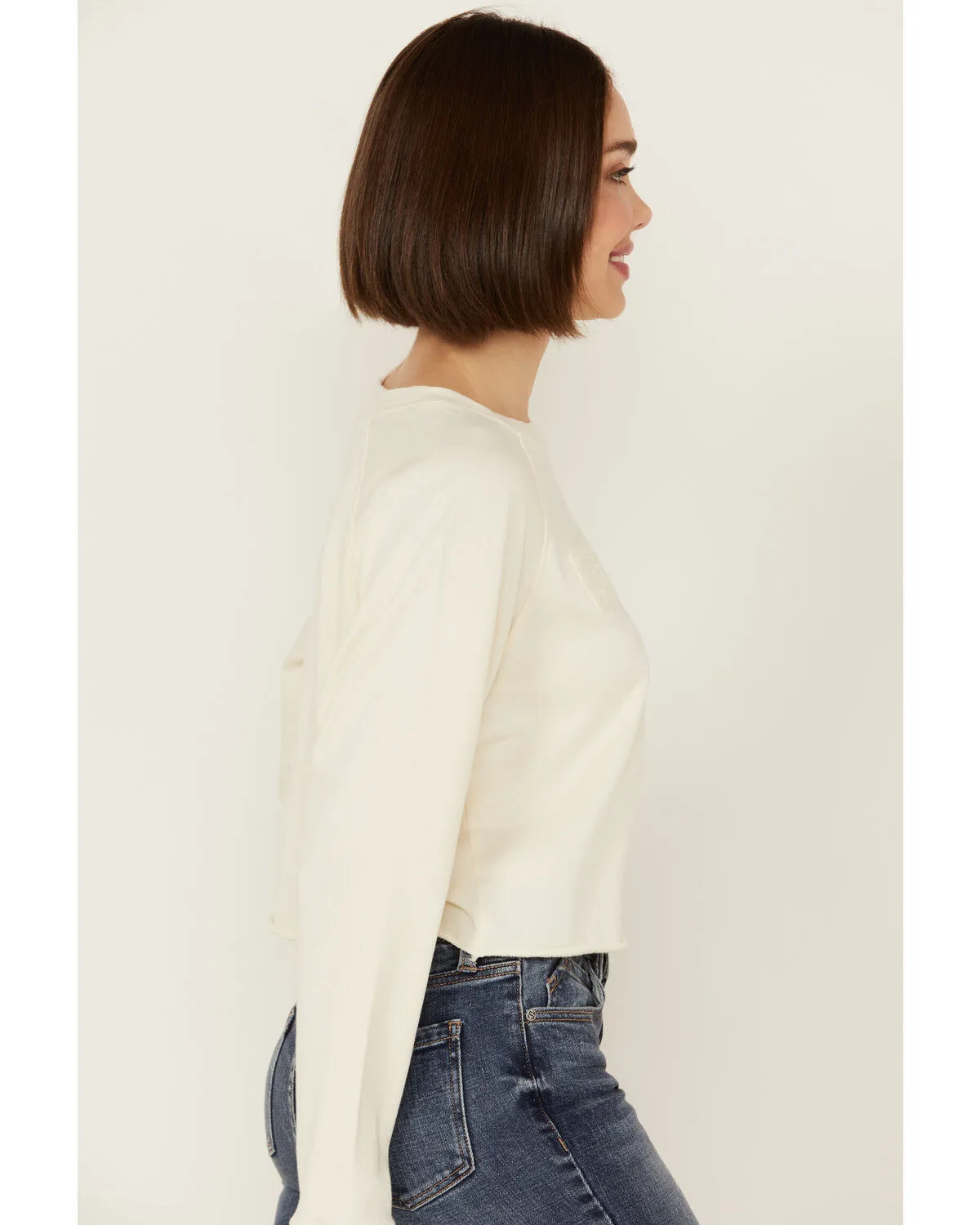 Cleo + Wolf Women's Asher Flocked Cropped Pullover