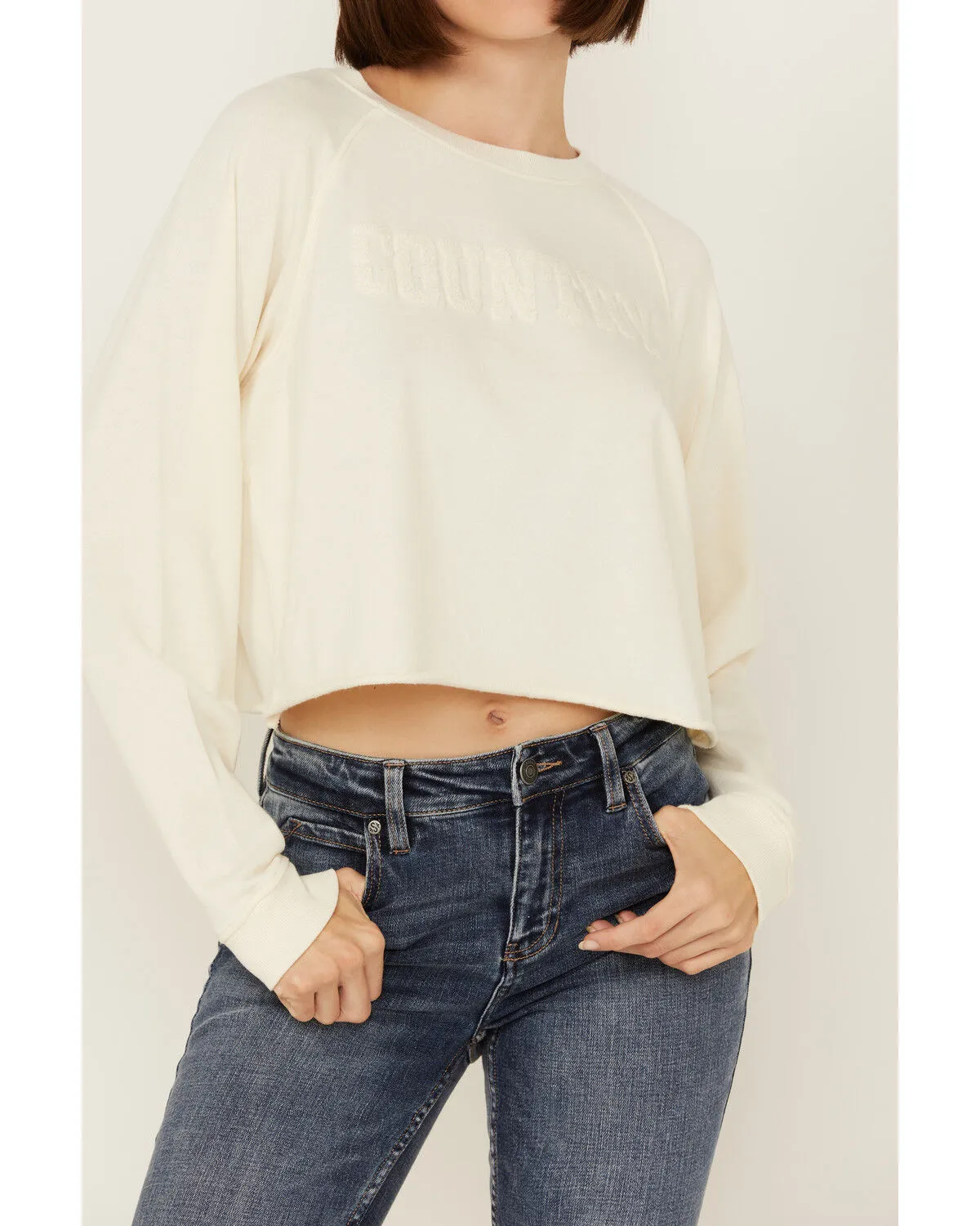 Cleo + Wolf Women's Asher Flocked Cropped Pullover