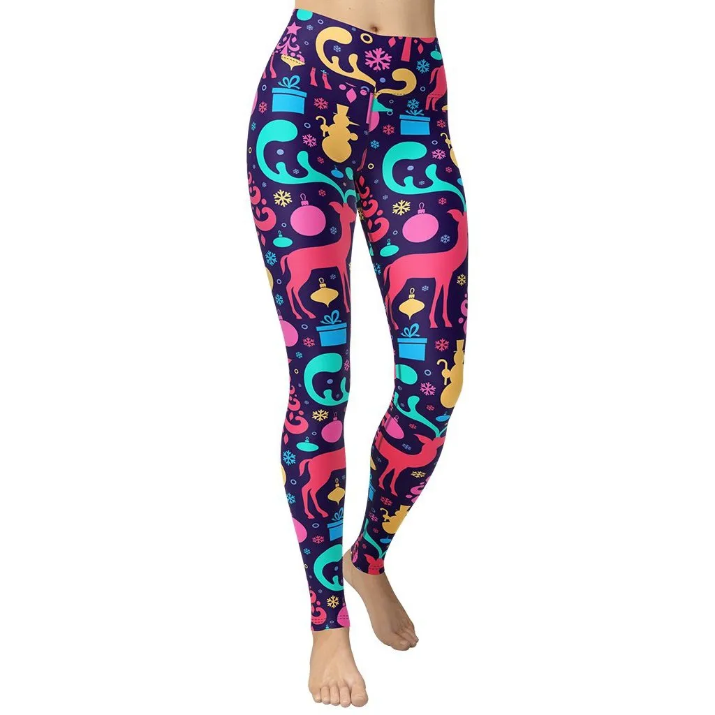 Colorful Christmas Yoga Leggings