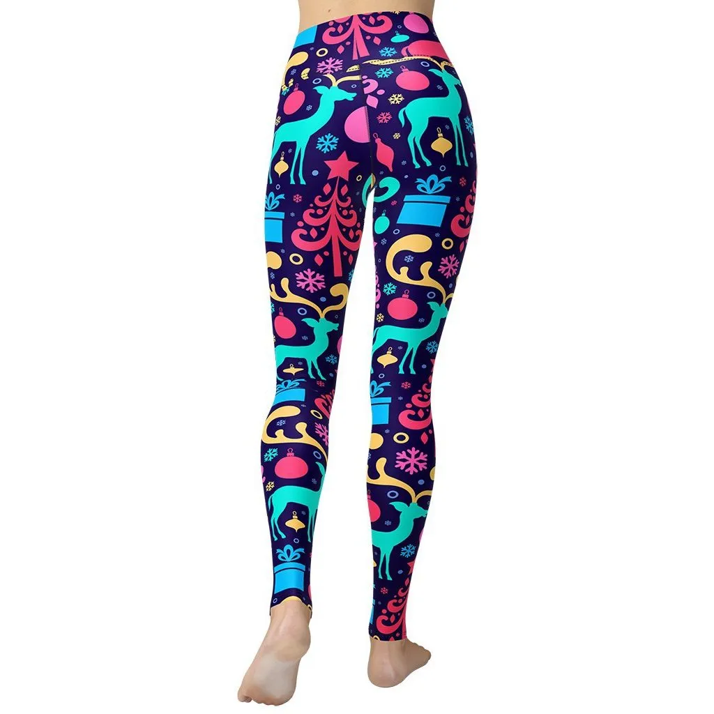 Colorful Christmas Yoga Leggings