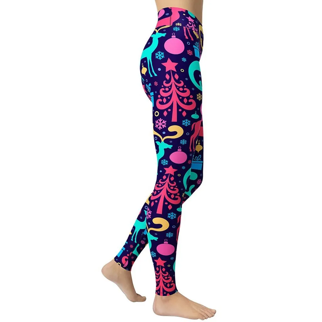 Colorful Christmas Yoga Leggings