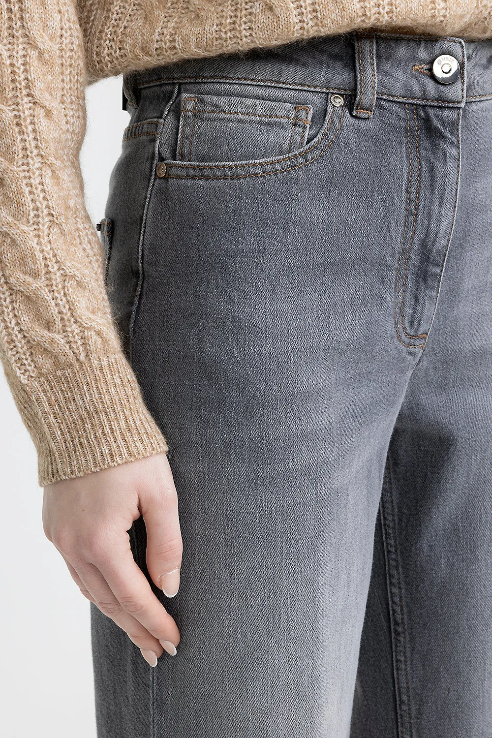 Comfort cotton denim trousers