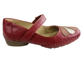 Comfortshoeco Valo Womens Comfort Cushioned Leather Low Heel Shoes