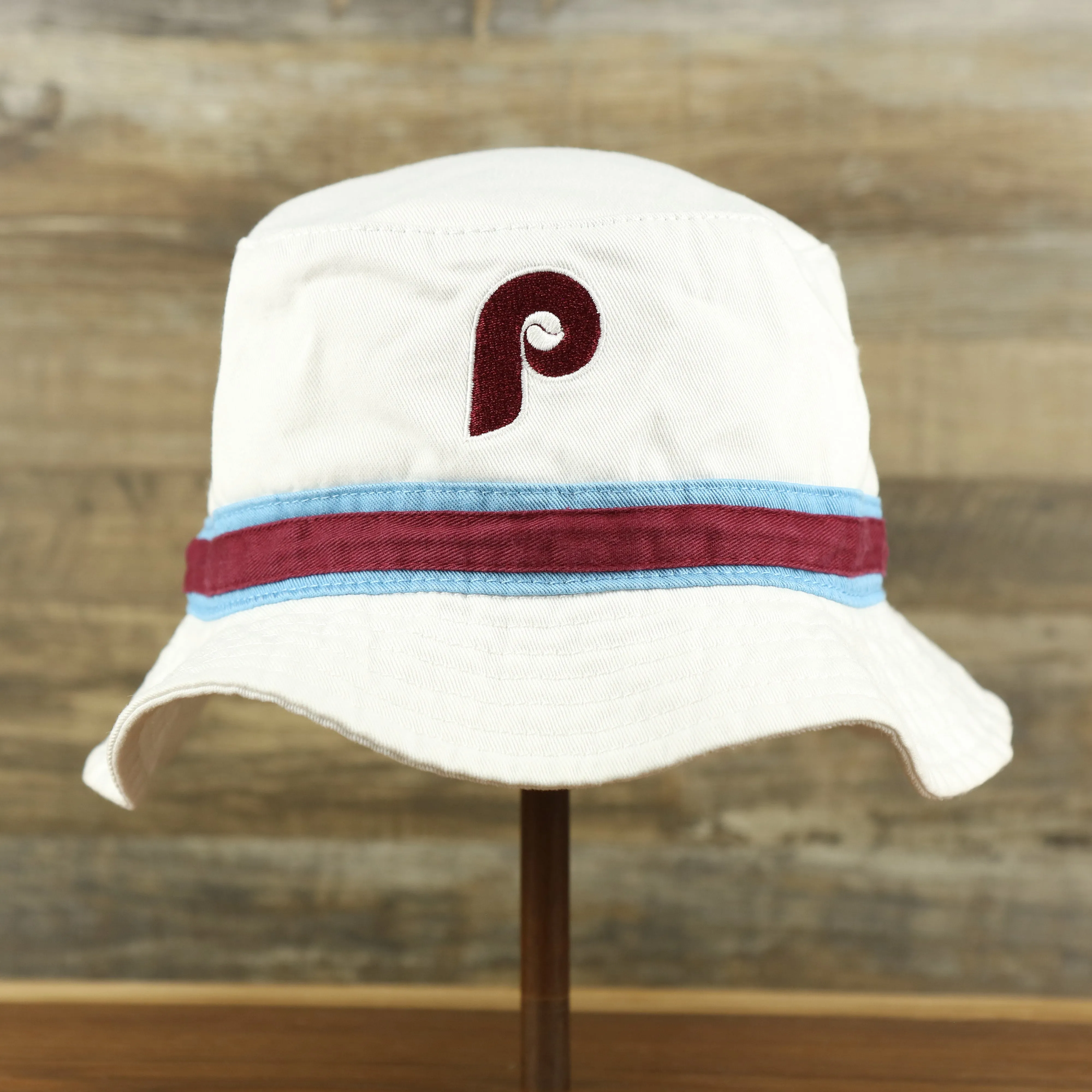 Cooperstown Philadelphia Phillies Striped Bucket Hat | White Bucket Hat