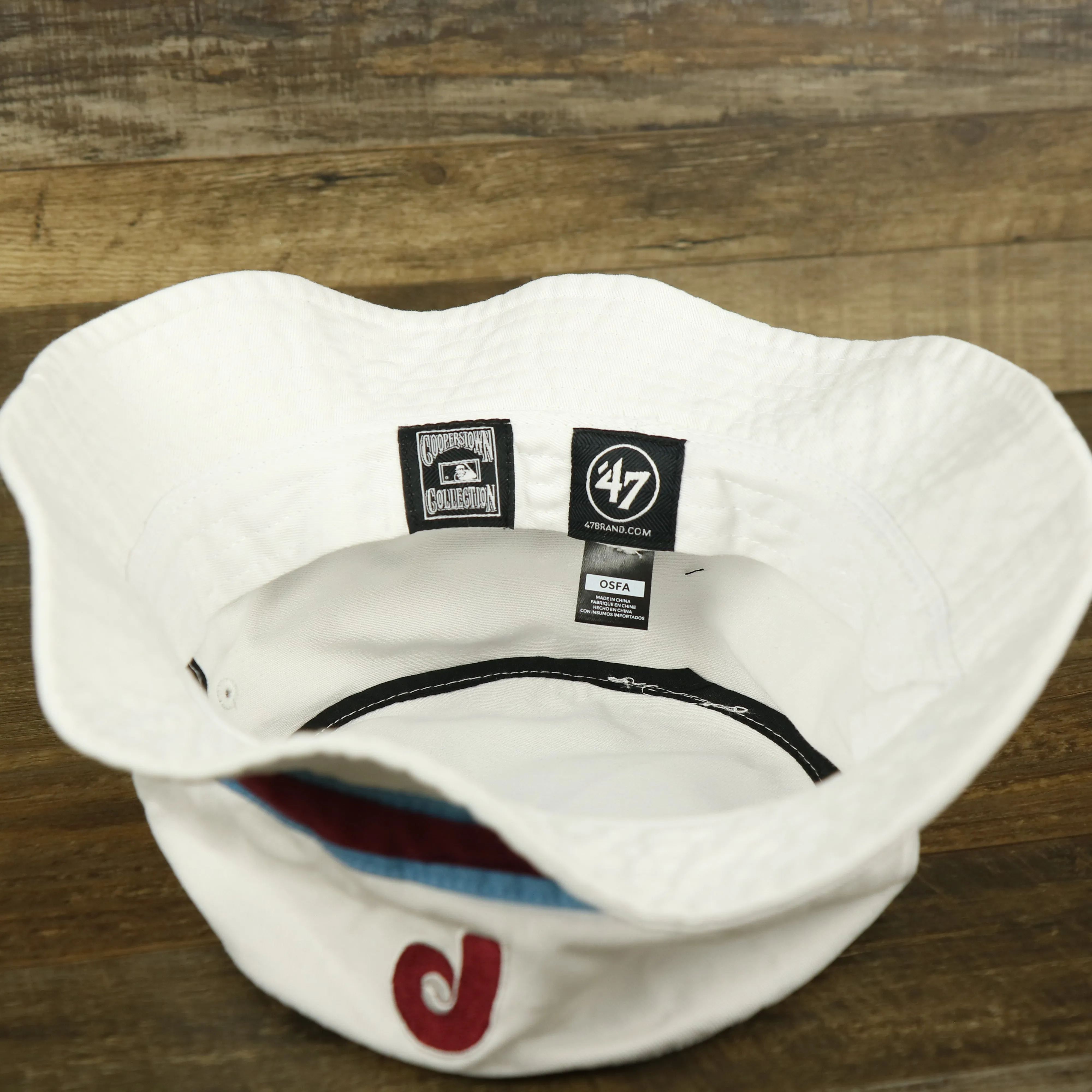 Cooperstown Philadelphia Phillies Striped Bucket Hat | White Bucket Hat