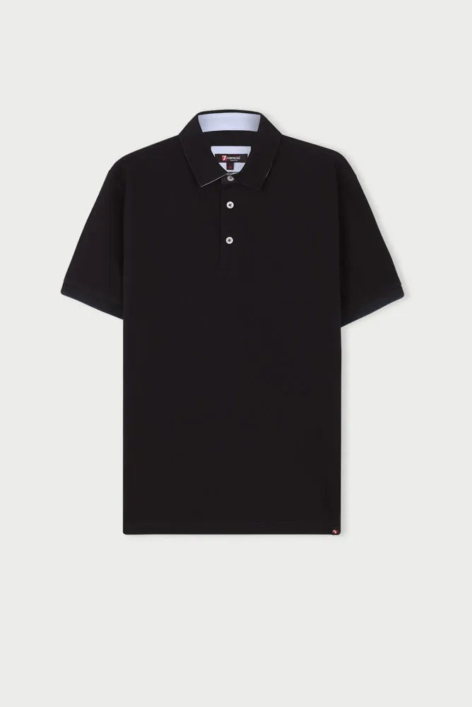 Cotton Man Polo Black