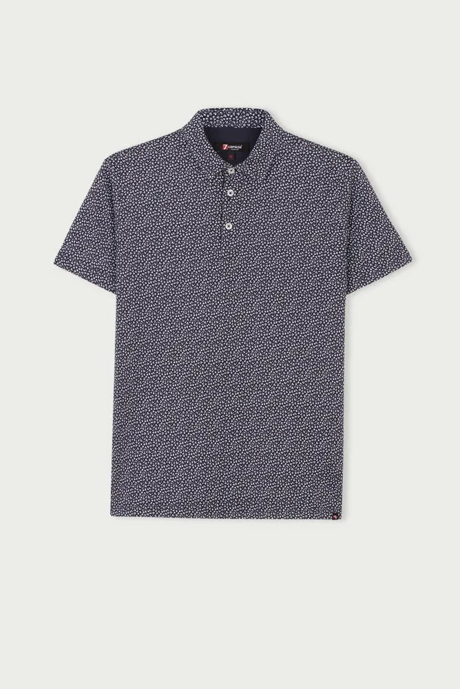 Cotton Man Polo Blue White