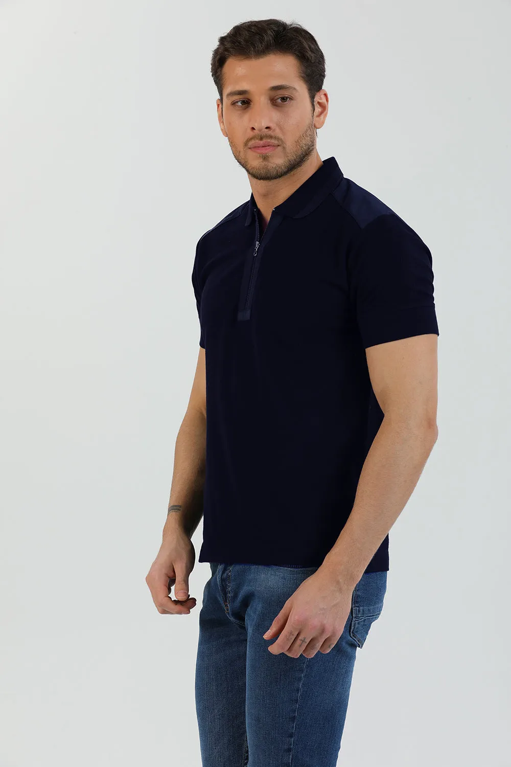 Cotton Man Polo Blue