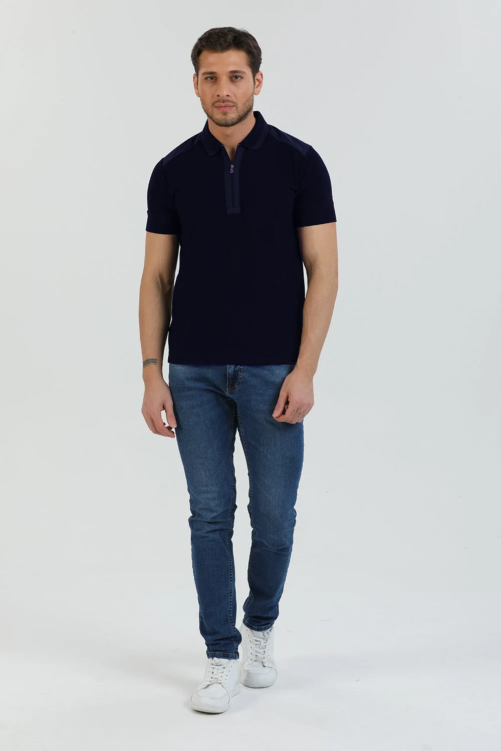 Cotton Man Polo Blue