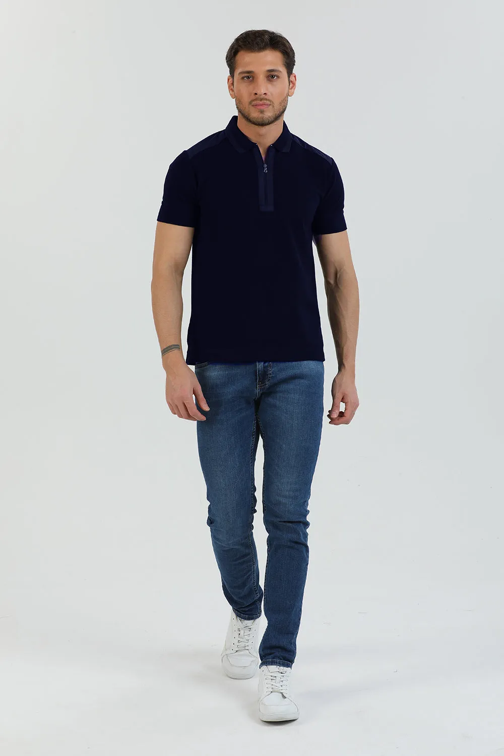 Cotton Man Polo Blue