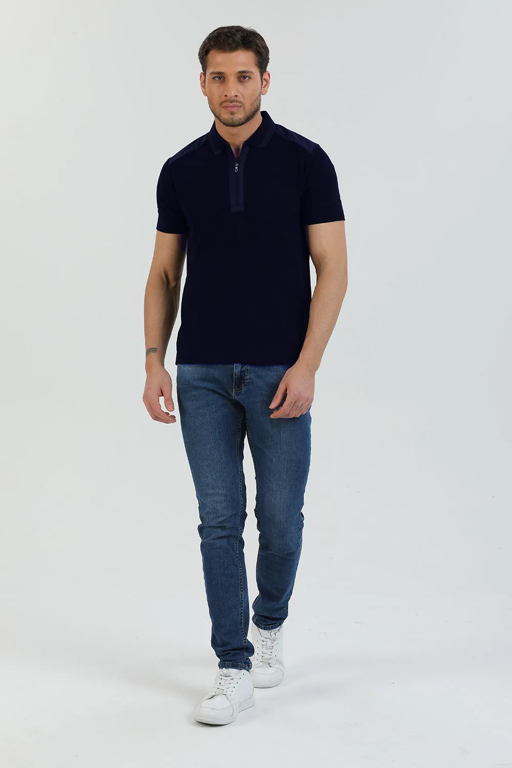 Cotton Man Polo Blue