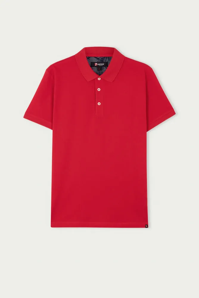 Cotton Man Polo Red