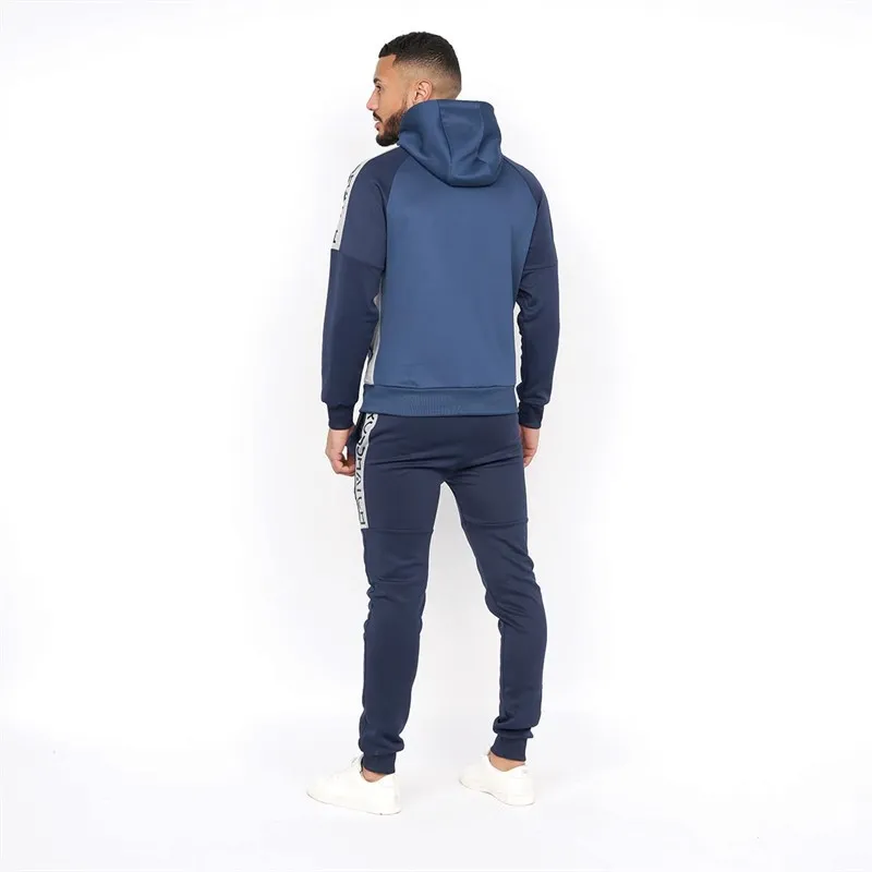 Crosshatch Mens Helston Tricot Panel Tracksuit Navy/Blue