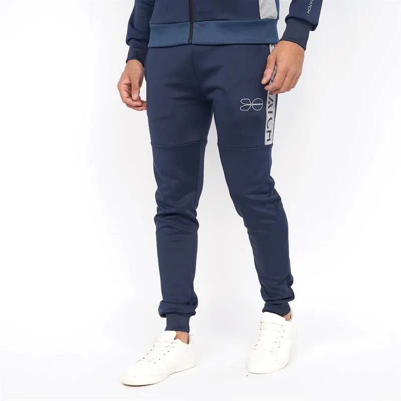 Crosshatch Mens Helston Tricot Panel Tracksuit Navy/Blue