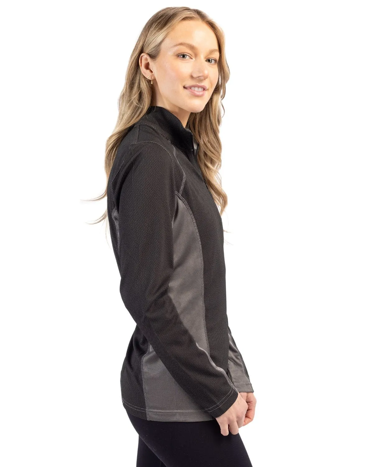 Cutter & Buck - Clique Women's Ice Pique Colorblock Half Zip Pullover