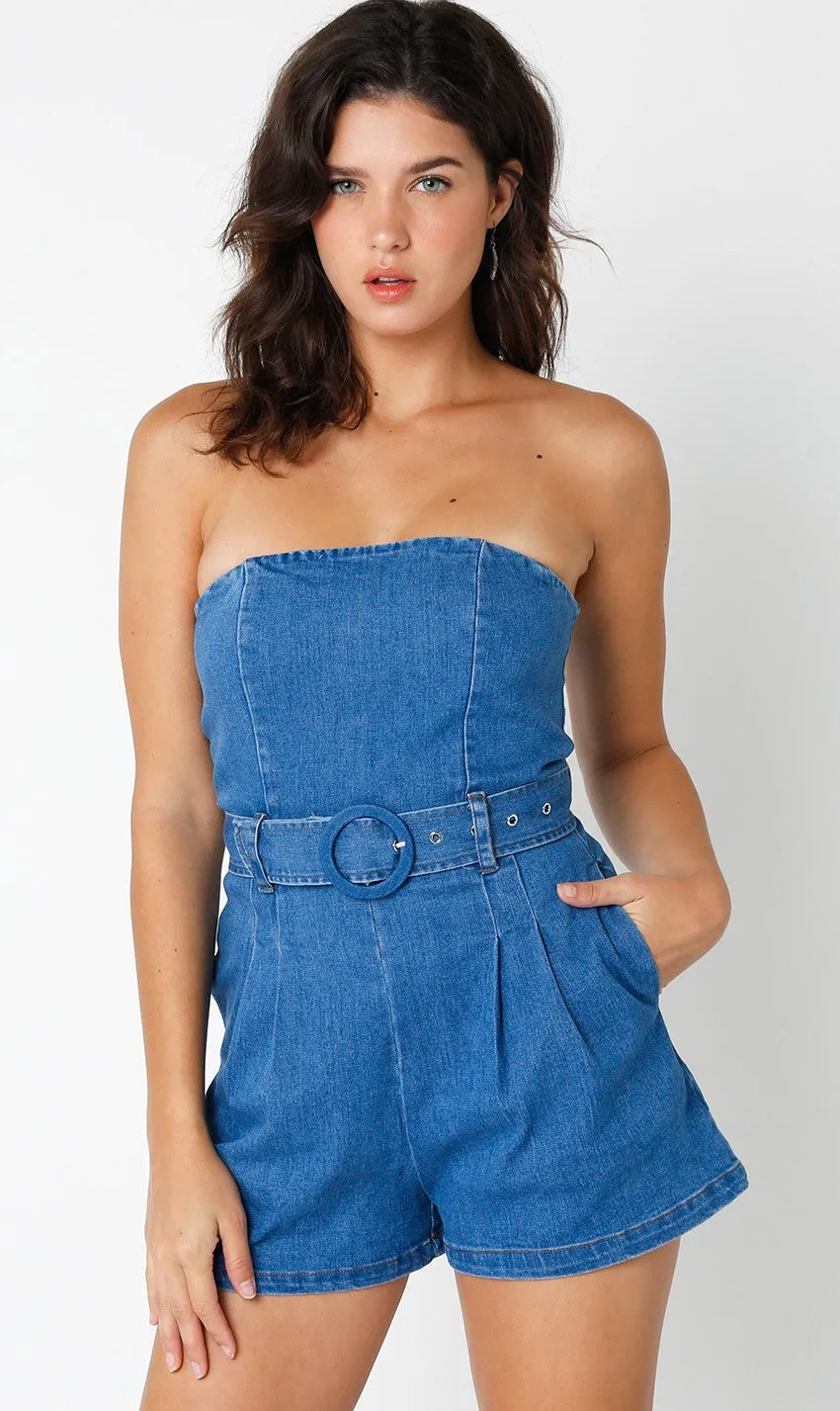 Daphne Denim Romper