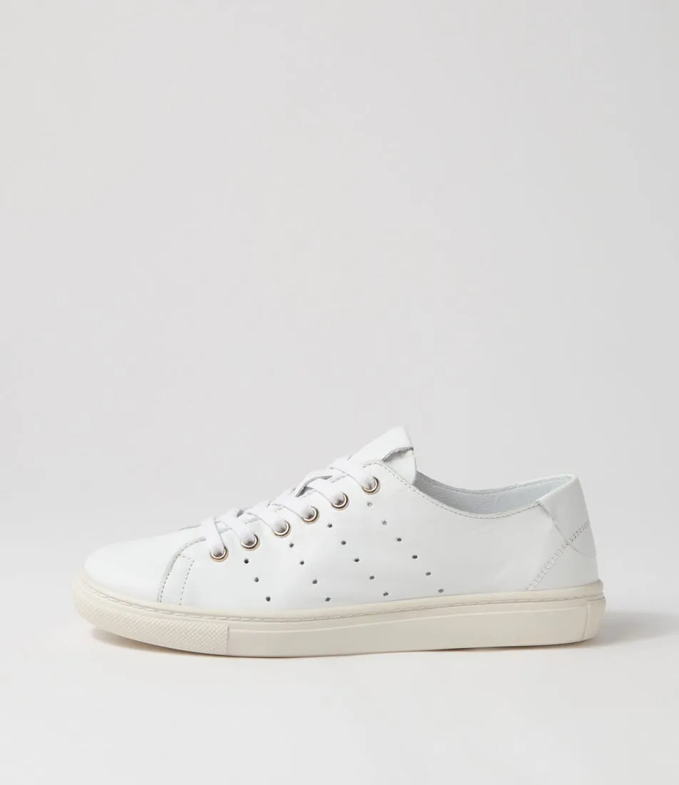 DIANA FERRARI Sammie White Leather Sneakers