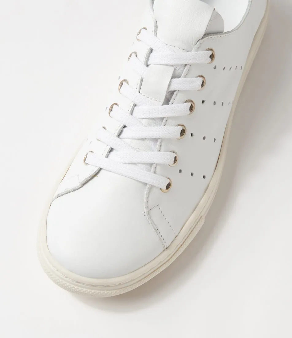 DIANA FERRARI Sammie White Leather Sneakers