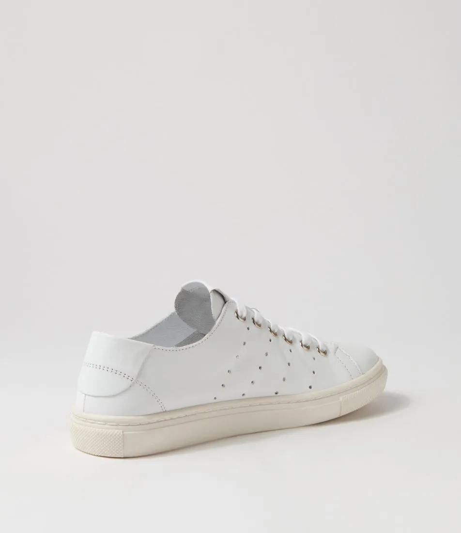 DIANA FERRARI Sammie White Leather Sneakers