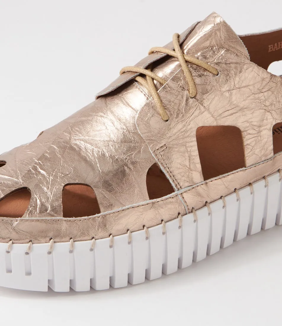 DJANGO & JULIETTE Bahar Champagne Shine Leather Sneakers