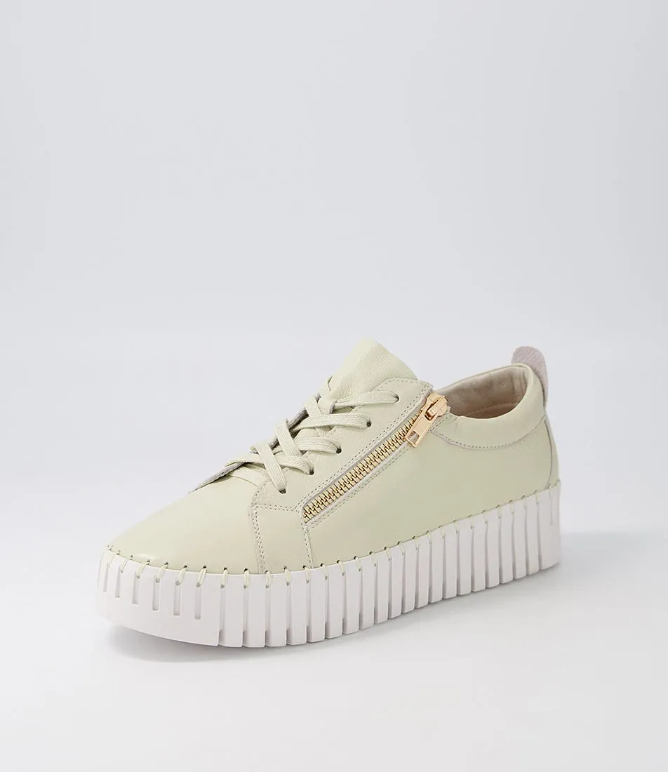 DJANGO & JULIETTE Bump Almond Leather Sneakers Ws