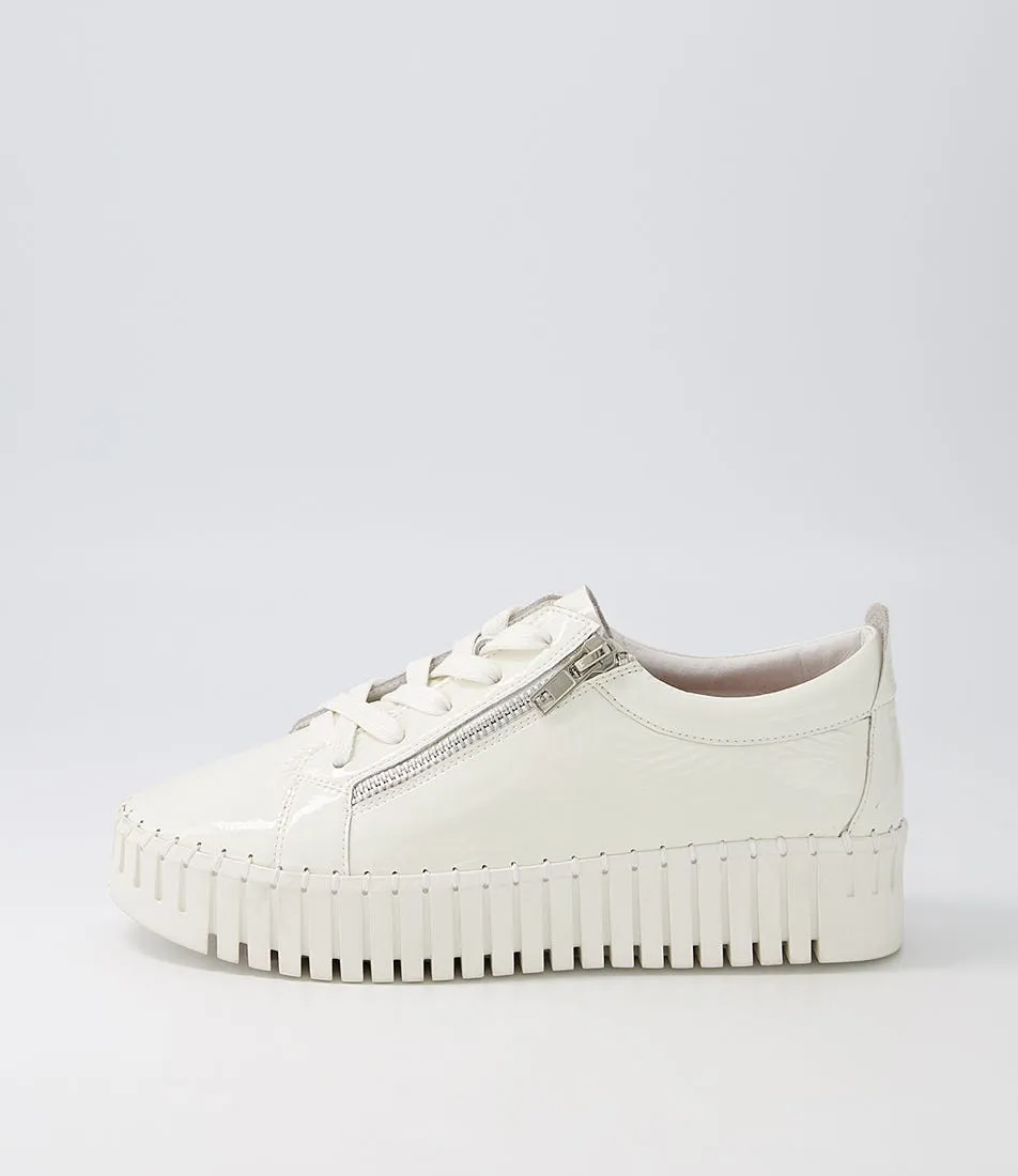 DJANGO & JULIETTE Bump Off White Ivory Patent Leather Sneakers