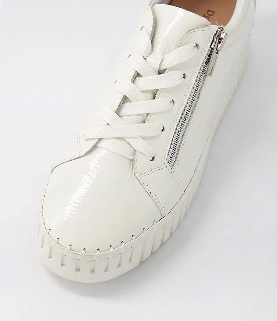 DJANGO & JULIETTE Bump Off White Ivory Patent Leather Sneakers