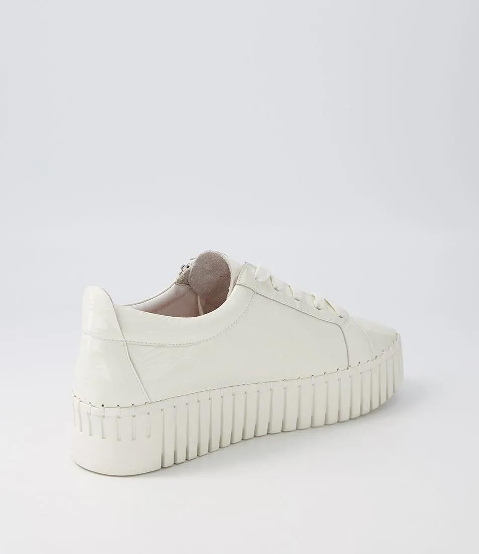 DJANGO & JULIETTE Bump Off White Ivory Patent Leather Sneakers