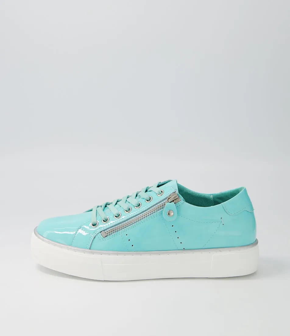 DJANGO & JULIETTE Froggy Light Aqua Patent Leather Sneakers