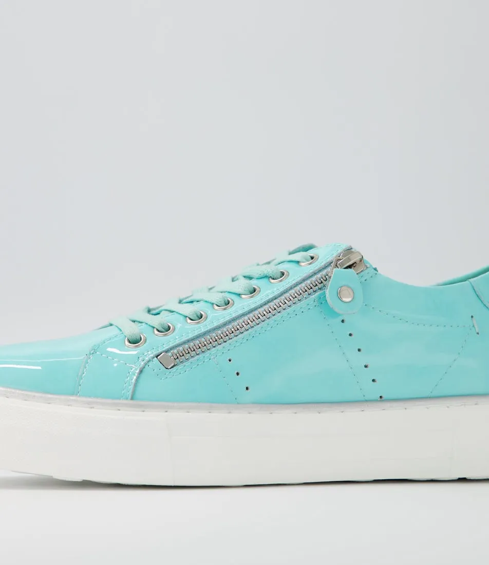 DJANGO & JULIETTE Froggy Light Aqua Patent Leather Sneakers