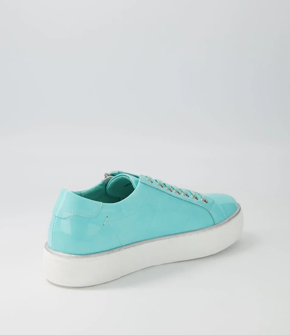 DJANGO & JULIETTE Froggy Light Aqua Patent Leather Sneakers