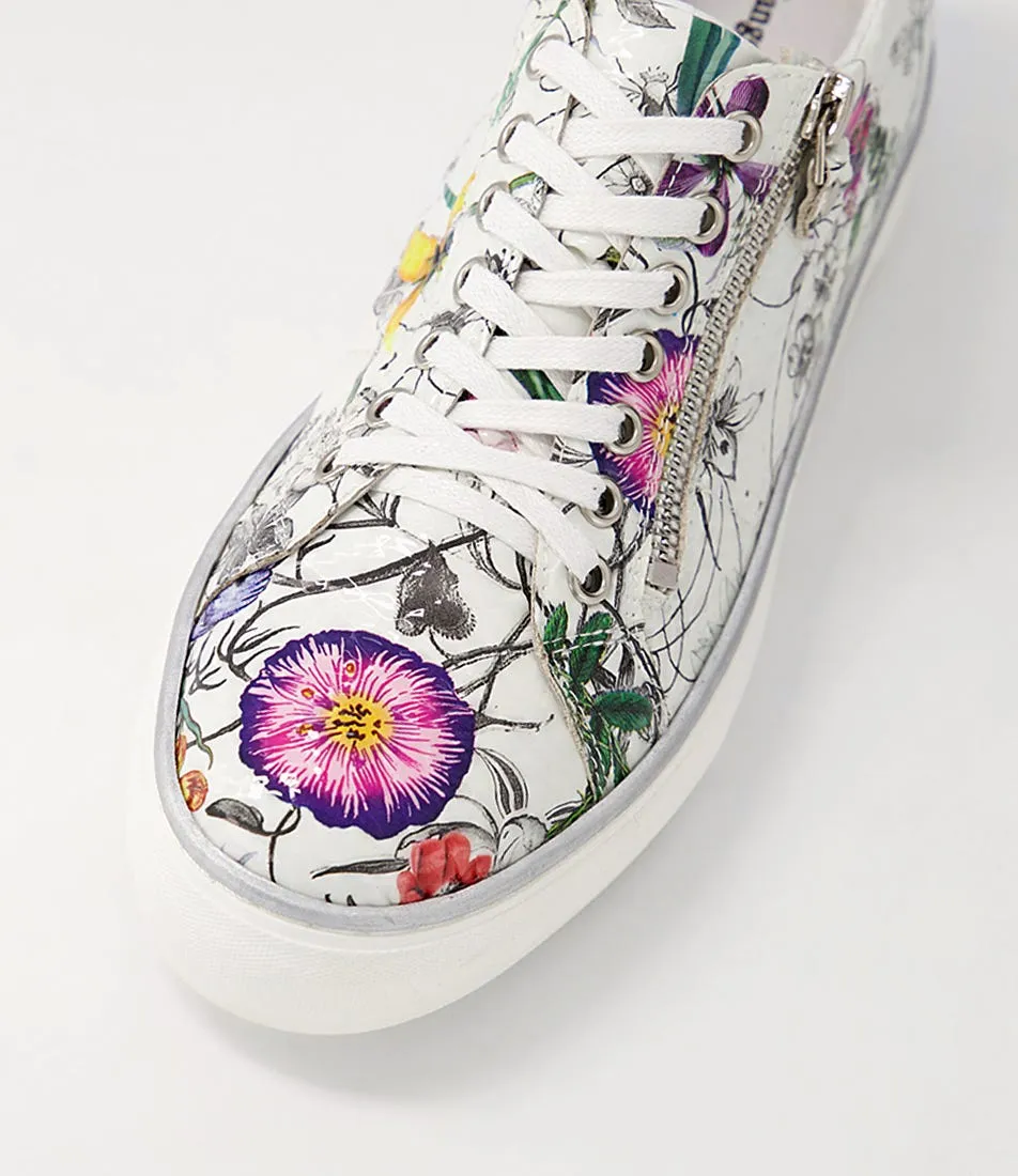 DJANGO & JULIETTE Froggy White Print Croc Leather Sneakers