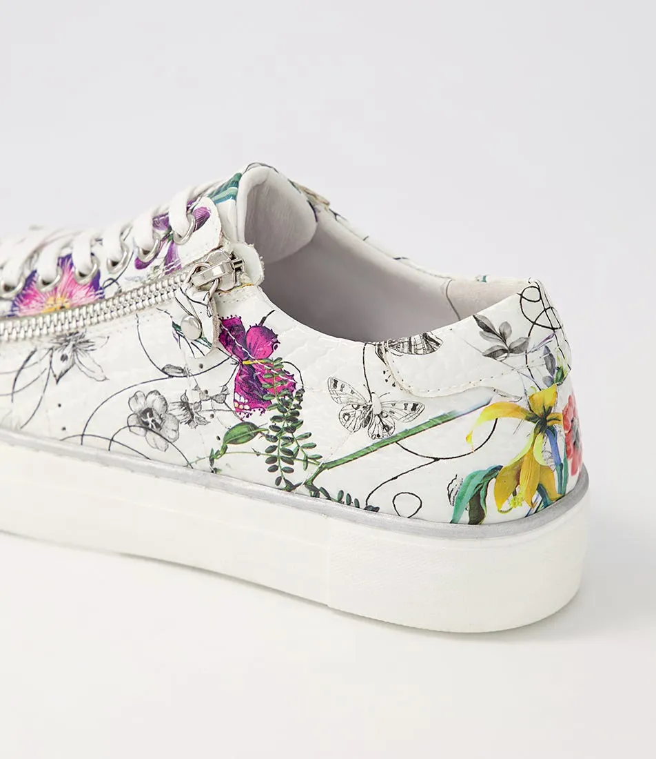 DJANGO & JULIETTE Froggy White Print Croc Leather Sneakers