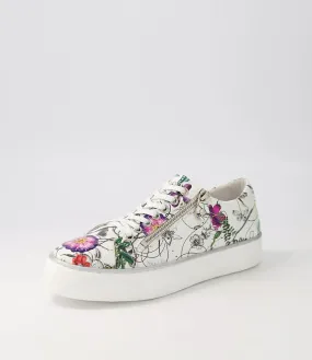 DJANGO & JULIETTE Froggy White Print Croc Leather Sneakers