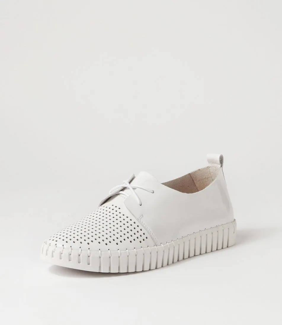 DJANGO & JULIETTE Huston White Patent Leather Sneakers