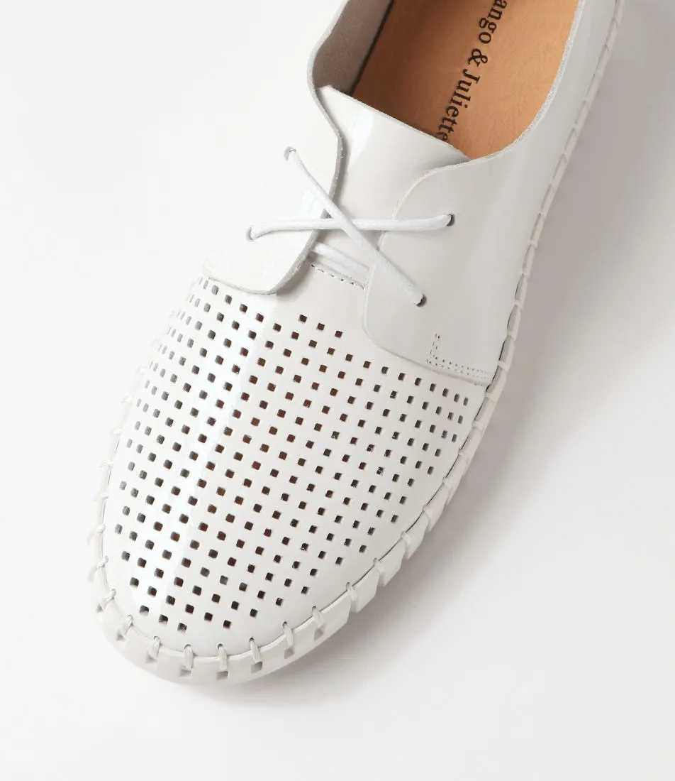 DJANGO & JULIETTE Huston White Patent Leather Sneakers