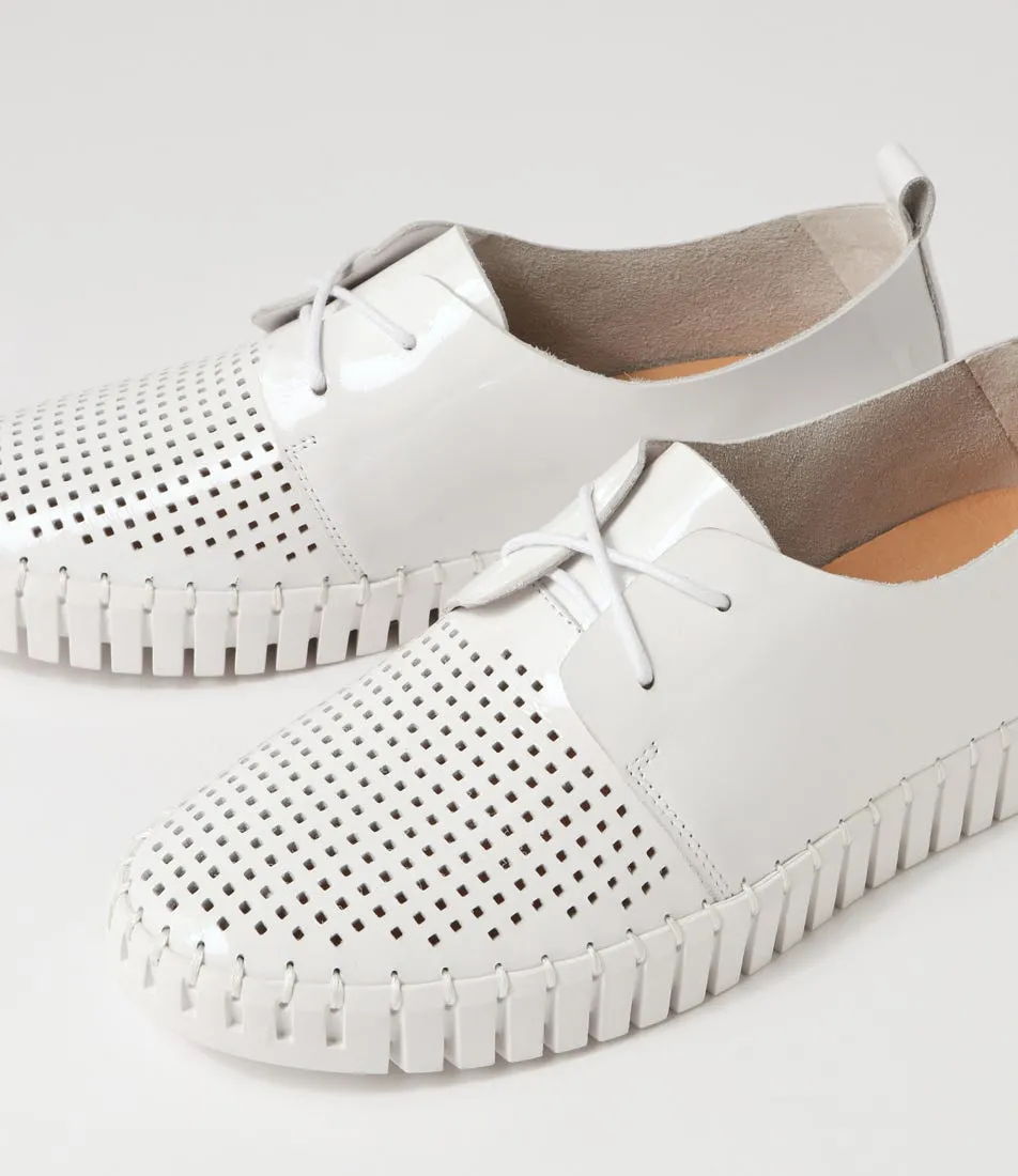 DJANGO & JULIETTE Huston White Patent Leather Sneakers