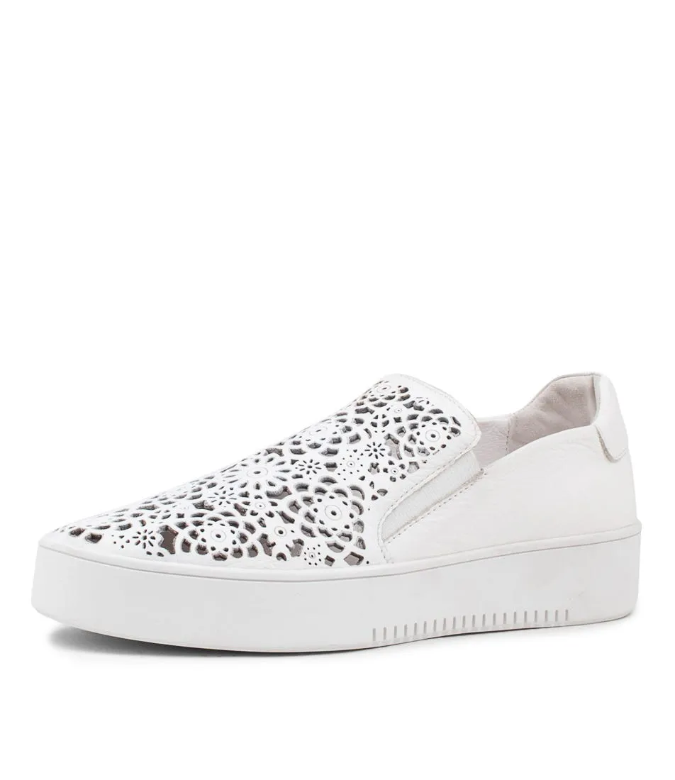 DJANGO & JULIETTE Linden White Leather Sneakers Ws