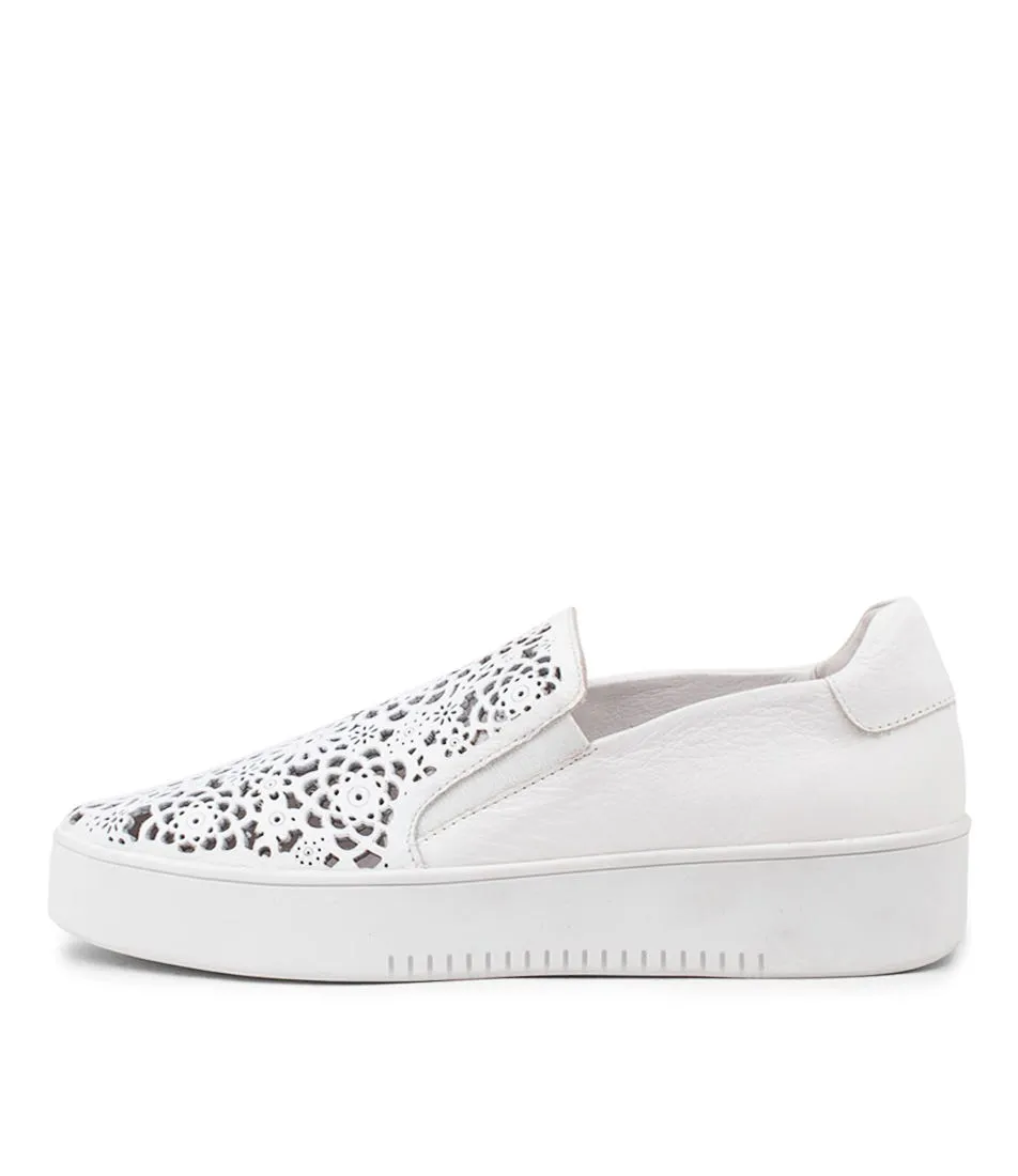 DJANGO & JULIETTE Linden White Leather Sneakers Ws