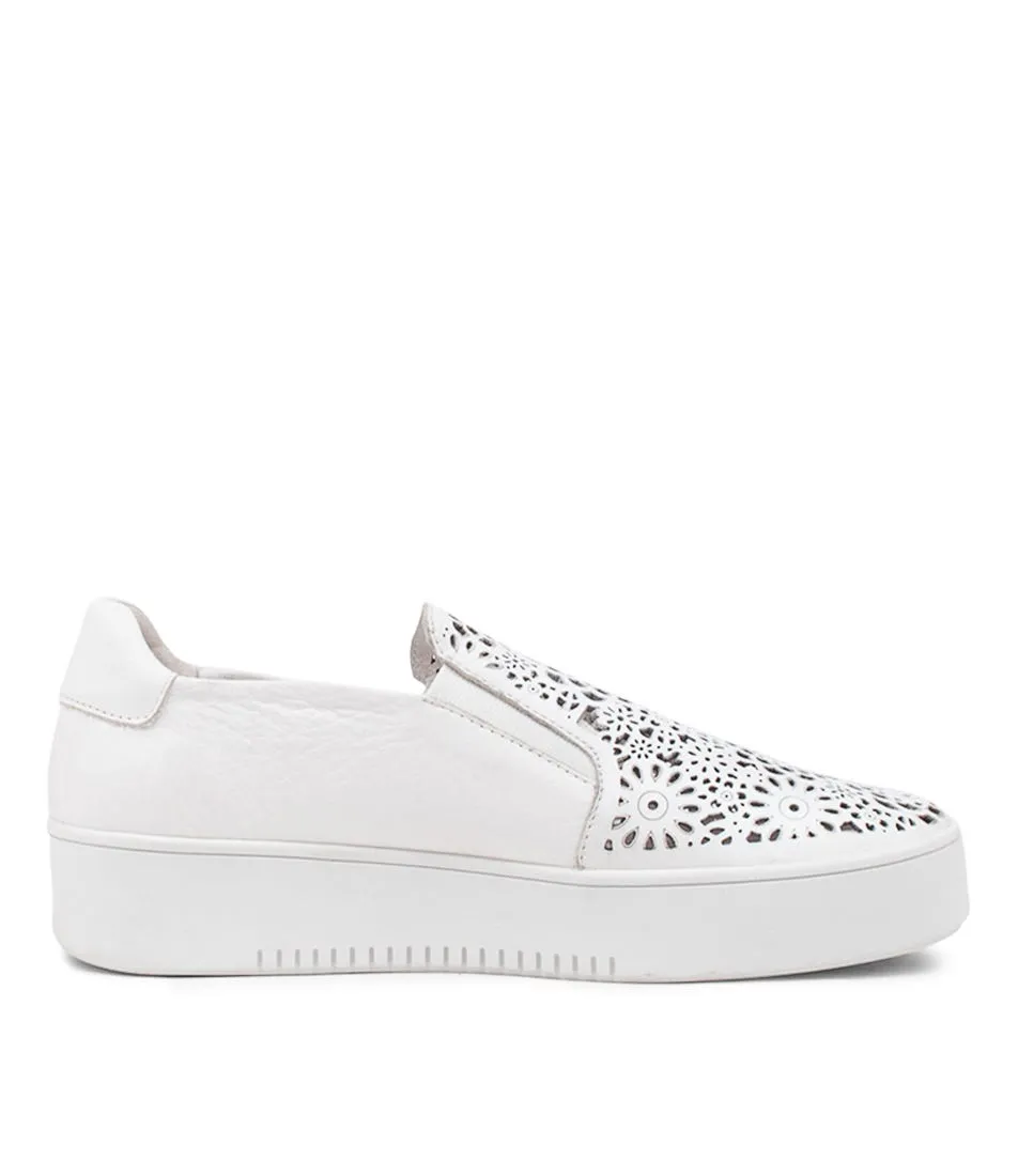 DJANGO & JULIETTE Linden White Leather Sneakers Ws