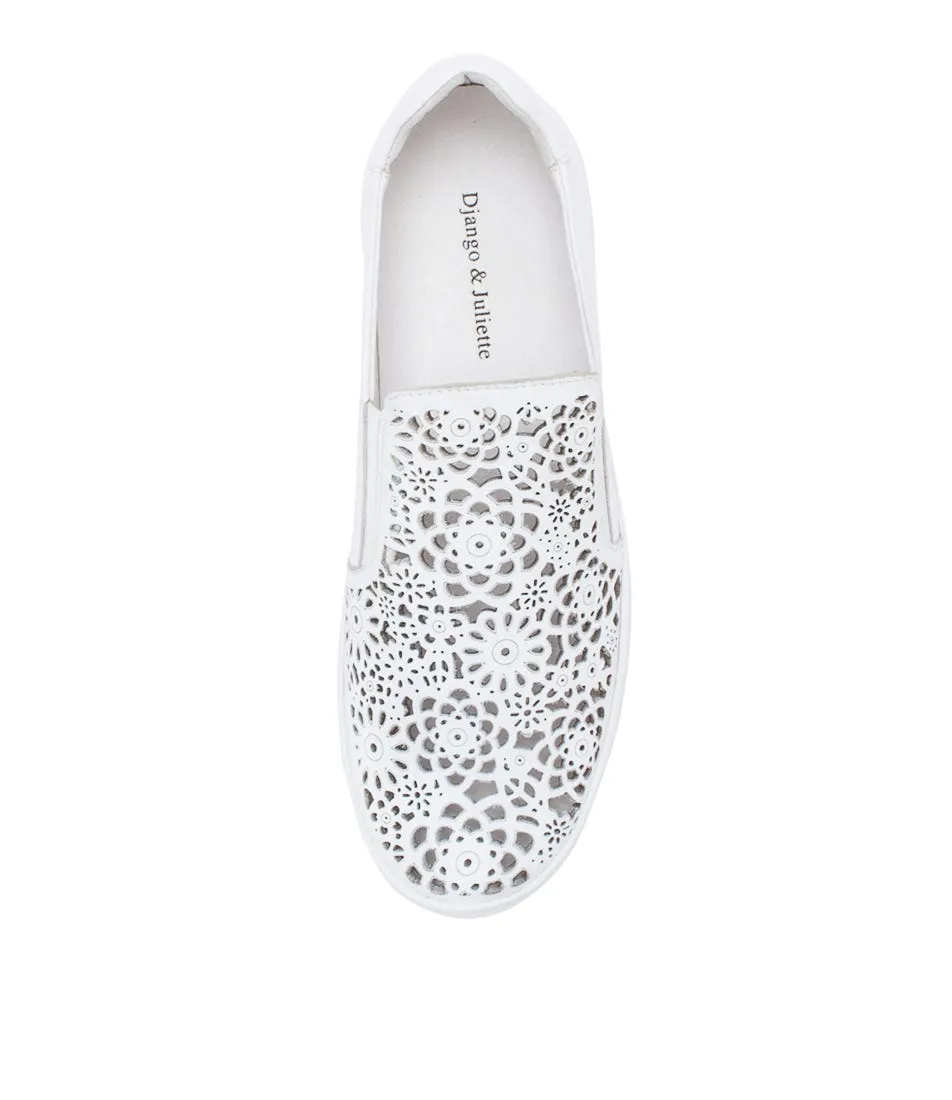 DJANGO & JULIETTE Linden White Leather Sneakers Ws