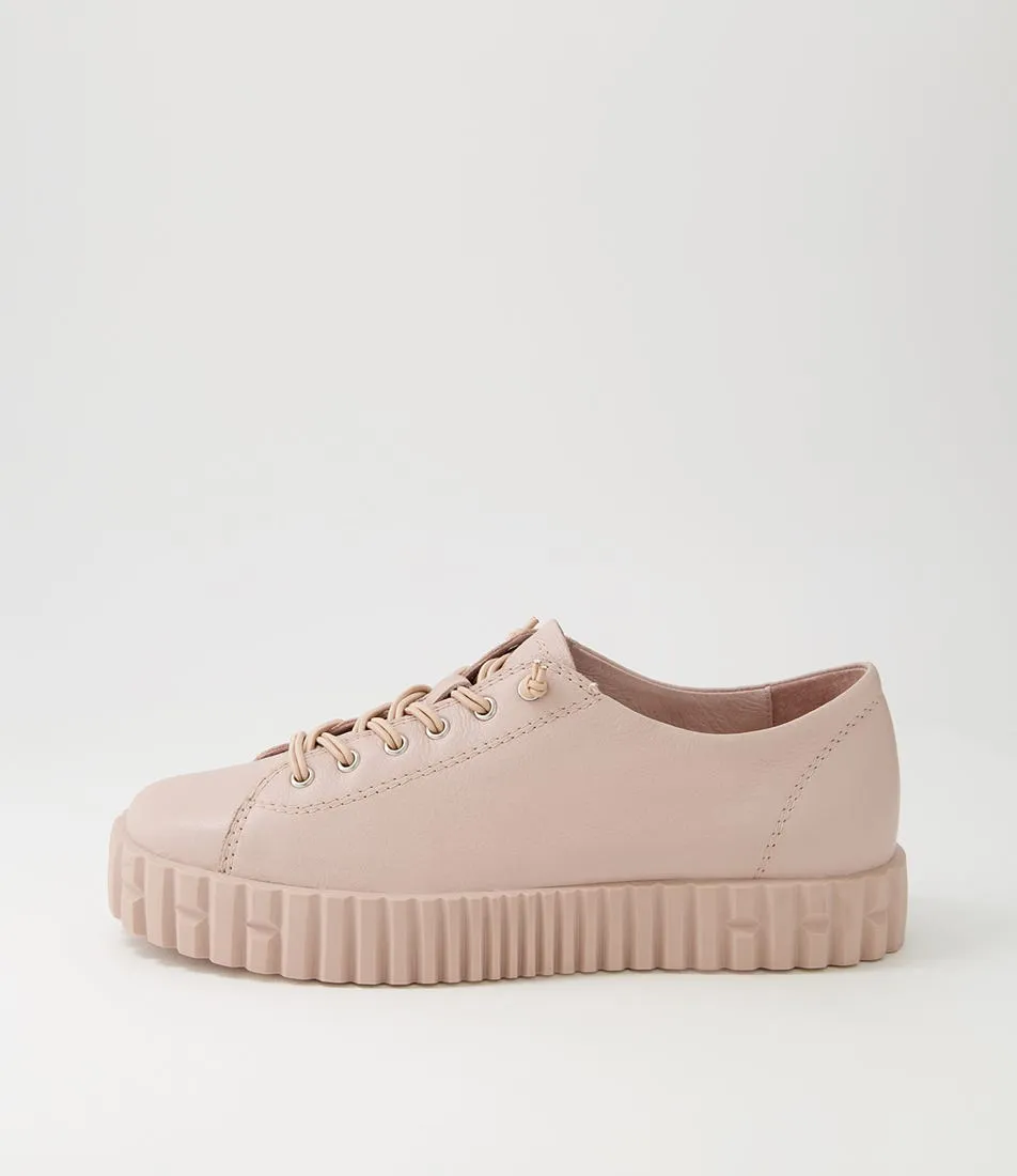 DJANGO & JULIETTE Ormey Rose Nude Leather Sneakers