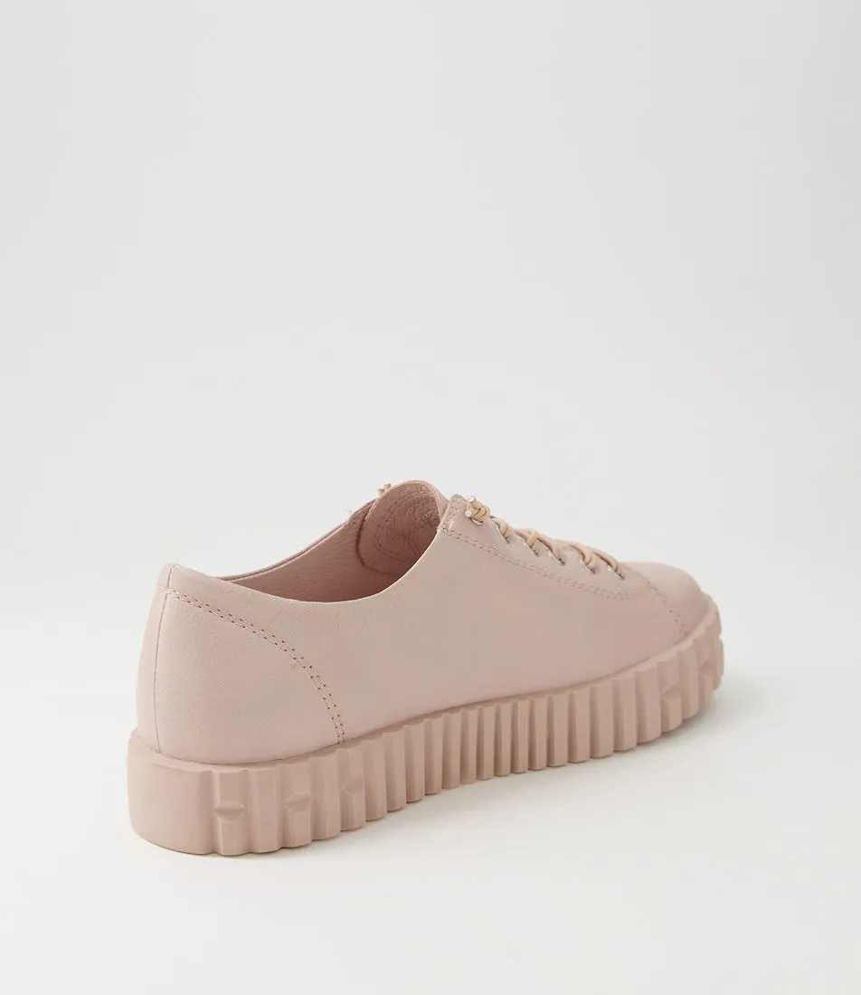 DJANGO & JULIETTE Ormey Rose Nude Leather Sneakers