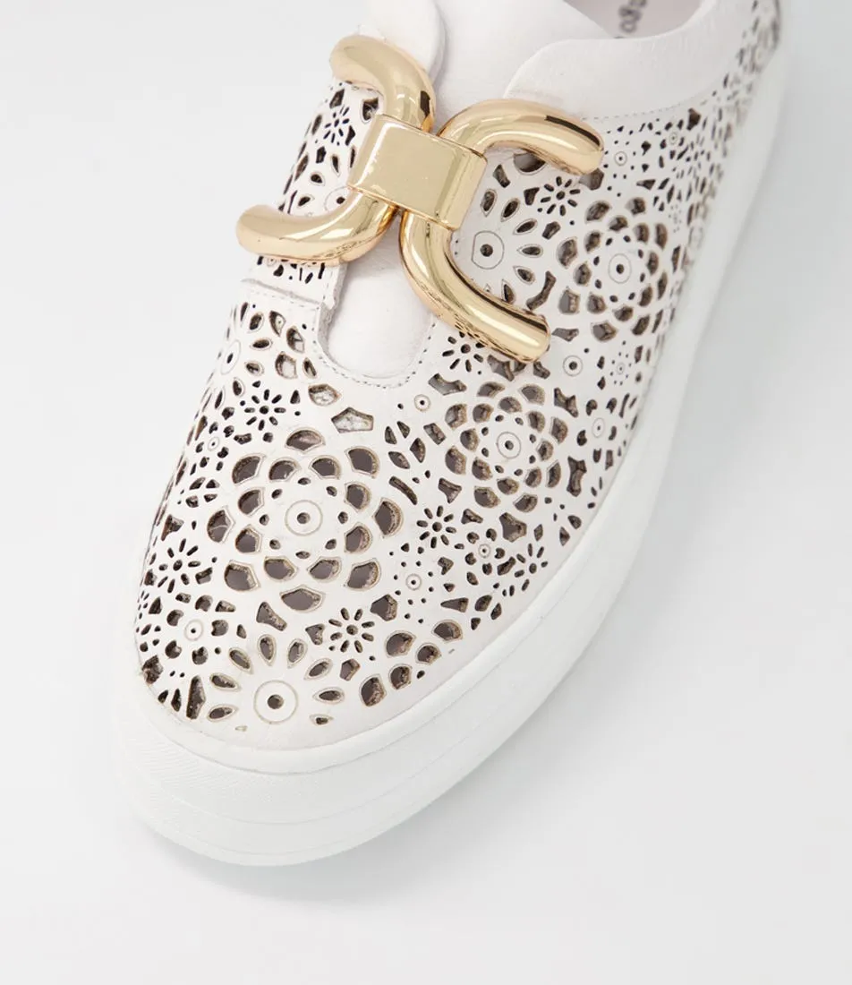 DJANGO & JULIETTE Seren White Leather Sneakers