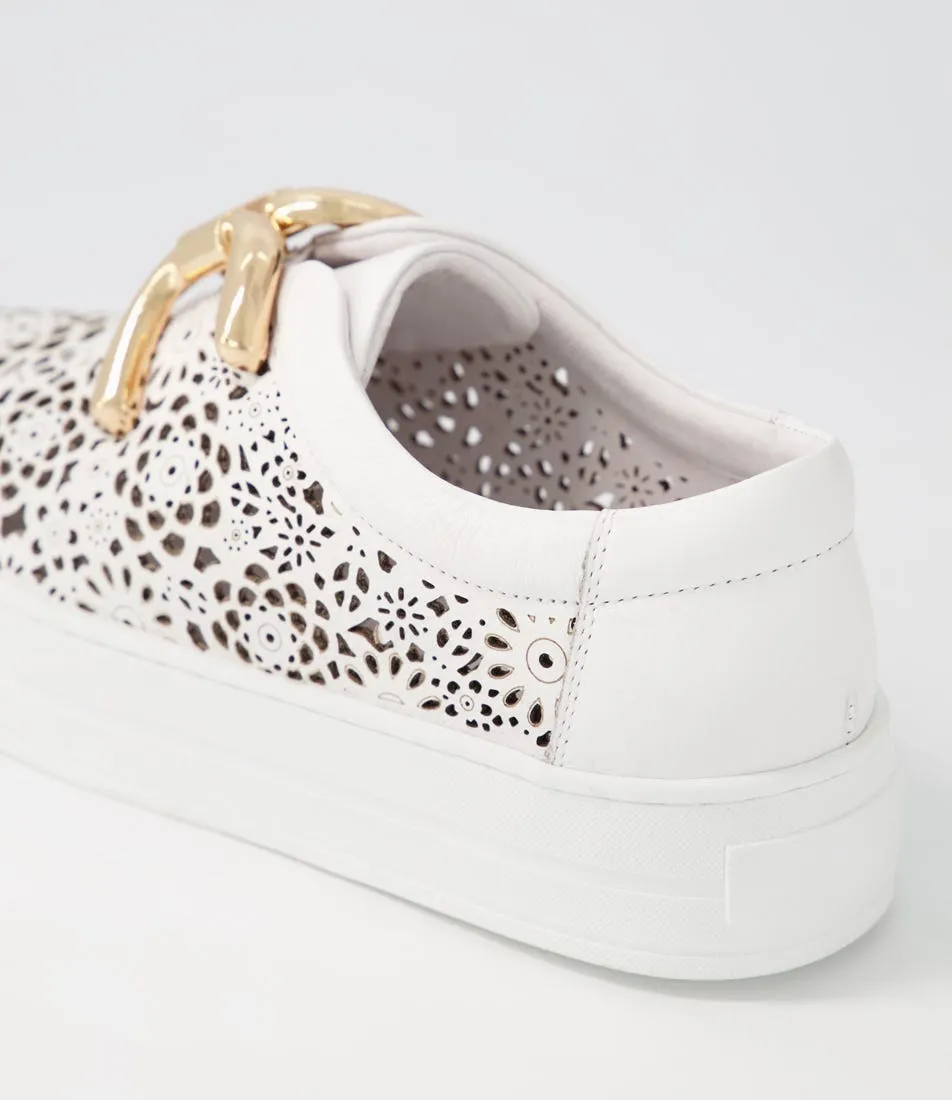 DJANGO & JULIETTE Seren White Leather Sneakers