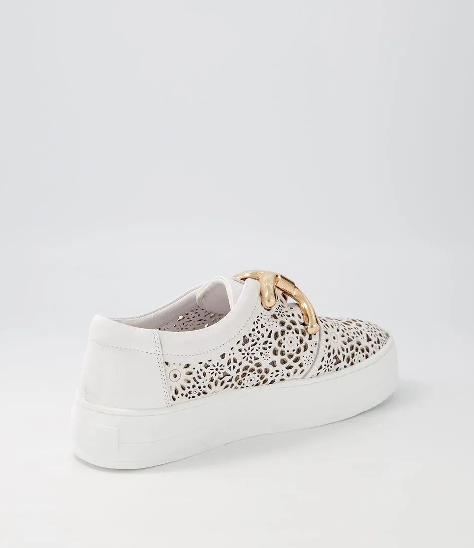 DJANGO & JULIETTE Seren White Leather Sneakers