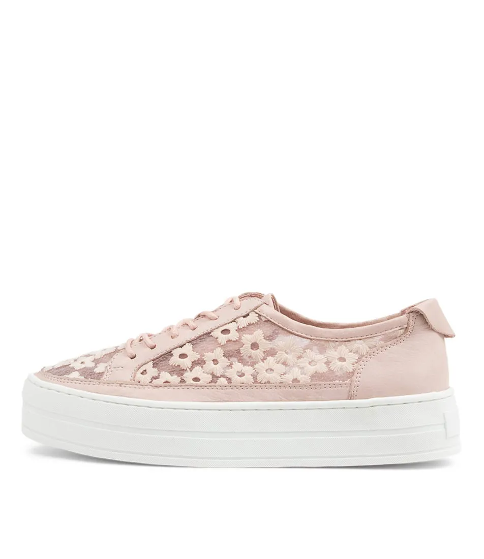 DJANGO & JULIETTE Serenos Dusty Pink Leather Flower Sneakers